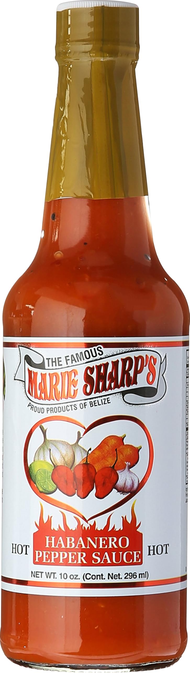 Eggs on a plate with Marie Sharp's sauce elevate a breakfast with bright heat.
