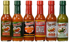 Marie Sharp's Hot Sauce 6 Pack pack shot highlights a versatile set for burgers, eggs, and grilled dishes.