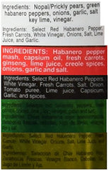 Marie Sharp's Hot Sauce 6 Pack label closeup emphasizes bold Belizean flavor and carrot-based balance.