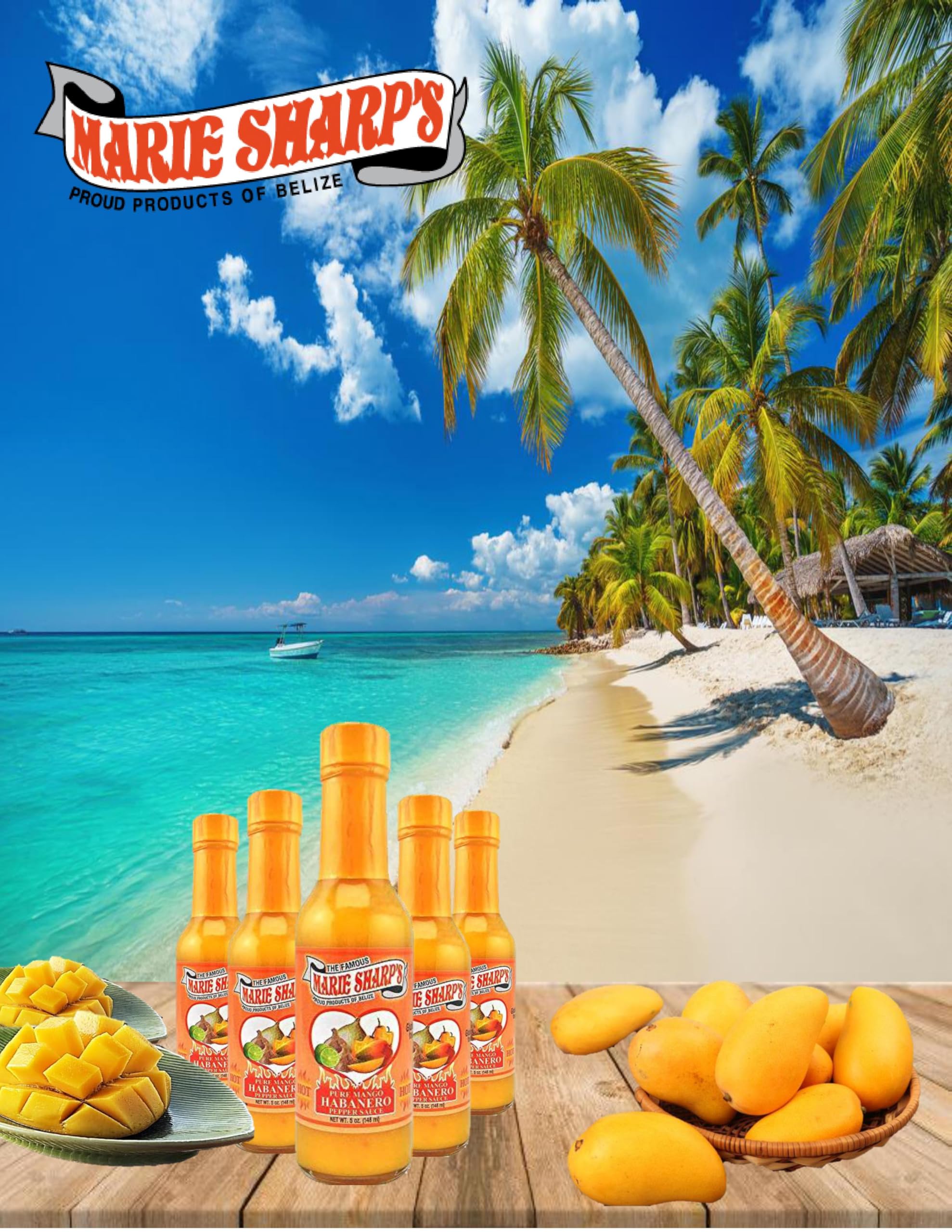 Seafood dish enhanced with Marie Sharp's Mango Habanero for bright, fruity heat