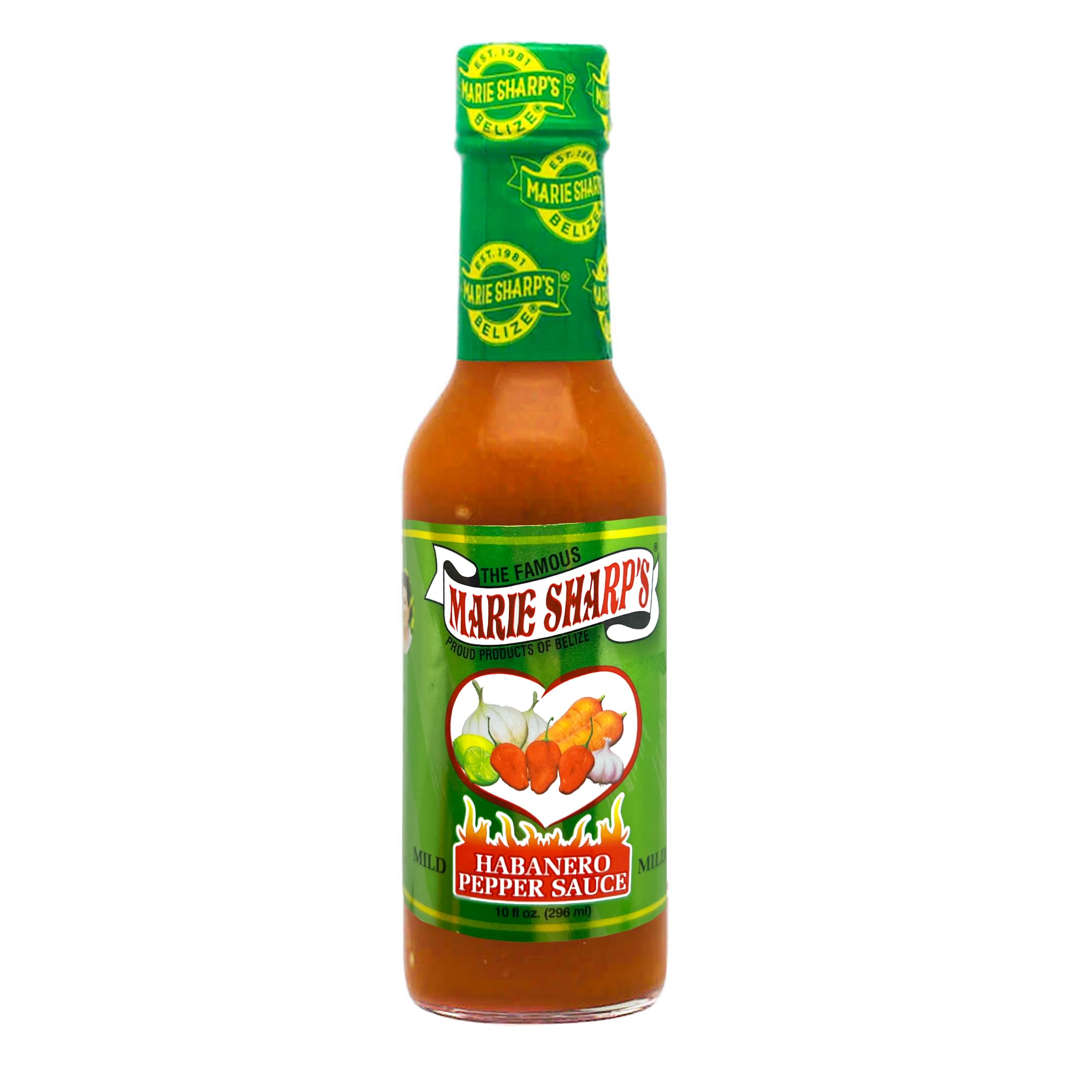 Close-up of label highlighting Belizean recipe and all-natural ingredients.