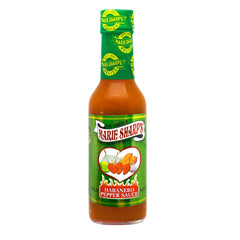 Close-up of label highlighting Belizean recipe and all-natural ingredients.