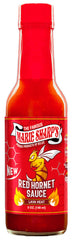 Marie Sharp's Red Hornet hot sauce bottle highlights intense heat for bold meals