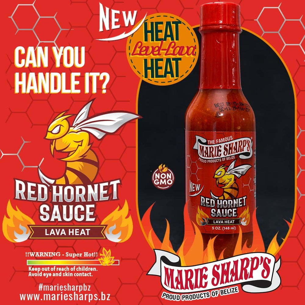 Tacos topped with Marie Sharp's Red Hornet for bold flavor