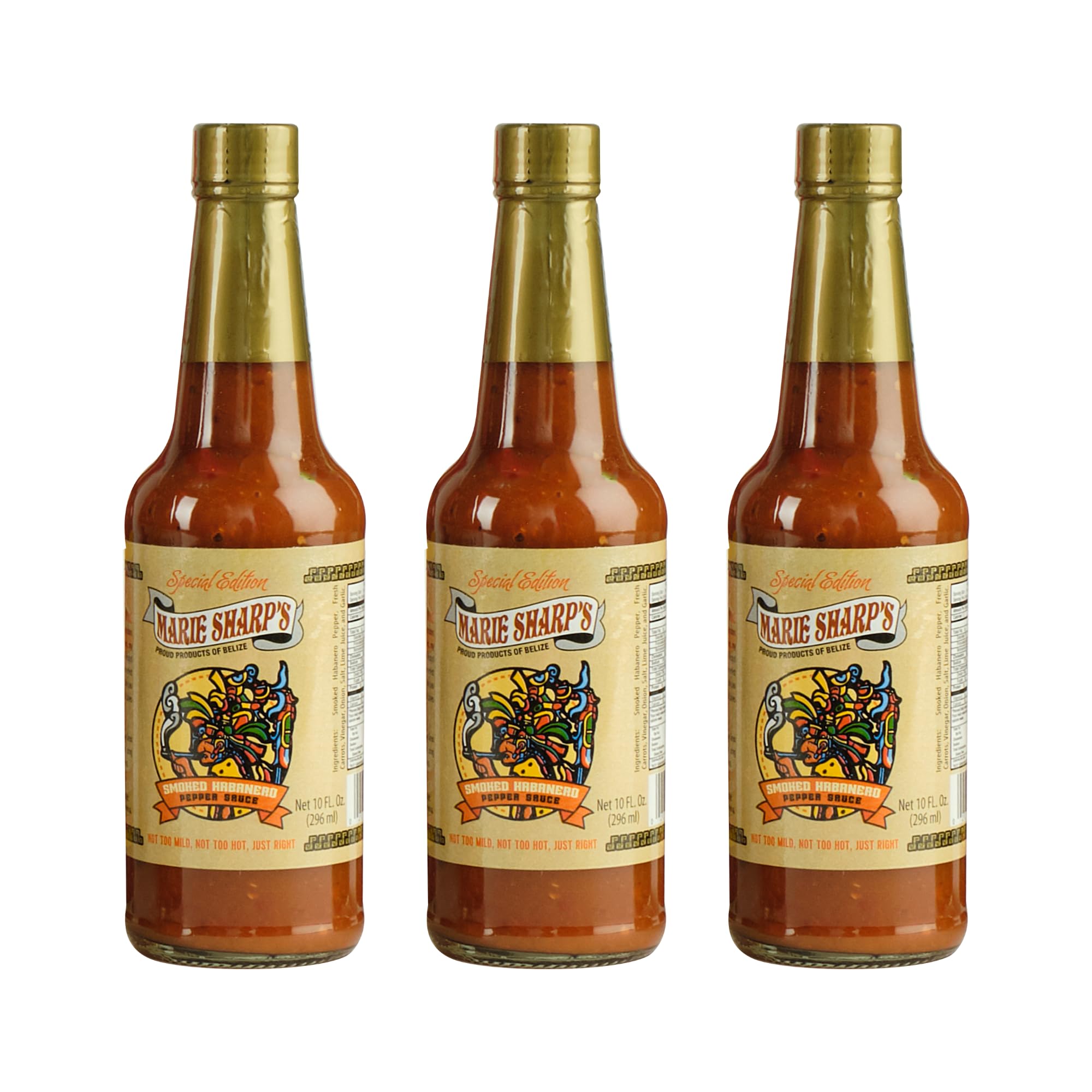 Marie Sharp's Smoked Habanero sauce bottle delivers smoky heat for grilled meats.