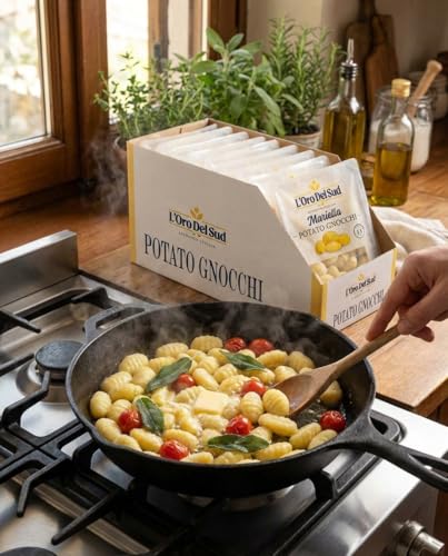Mariella gnocchi browned with butter and sage for flavor.