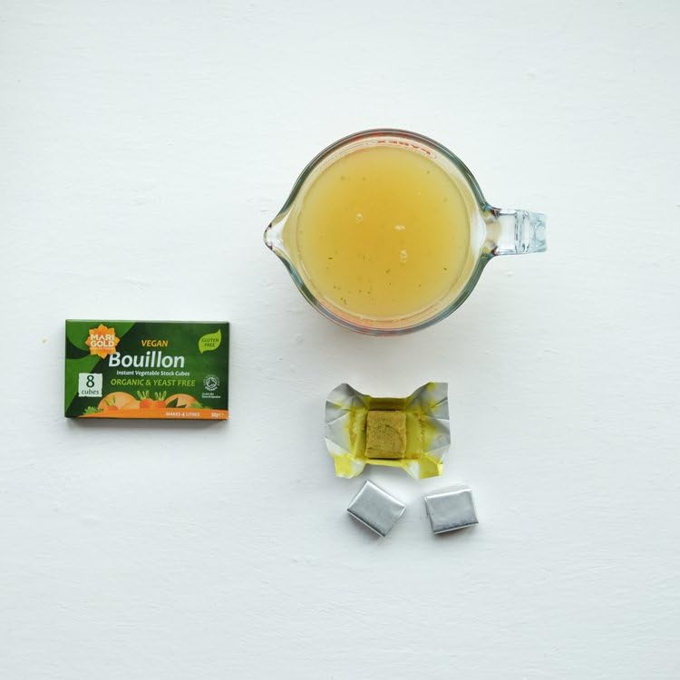Marigold stock cubes in the kitchen enabling easy, versatile flavor boosts.