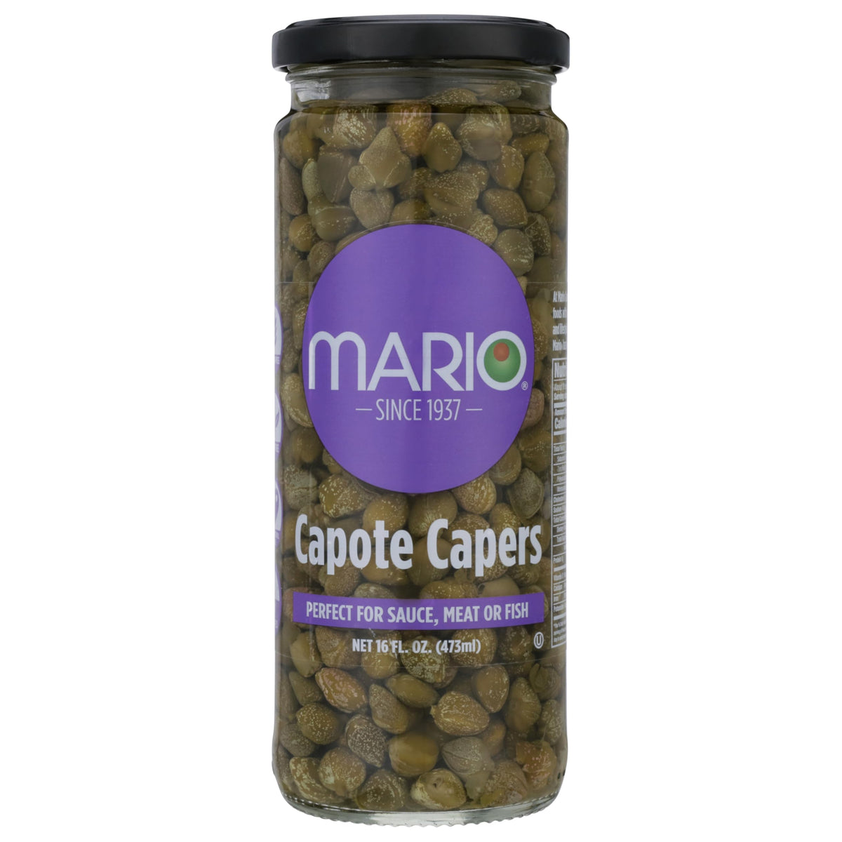 Mario Camacho Capote Capers jar on countertop ready to flavor meals.