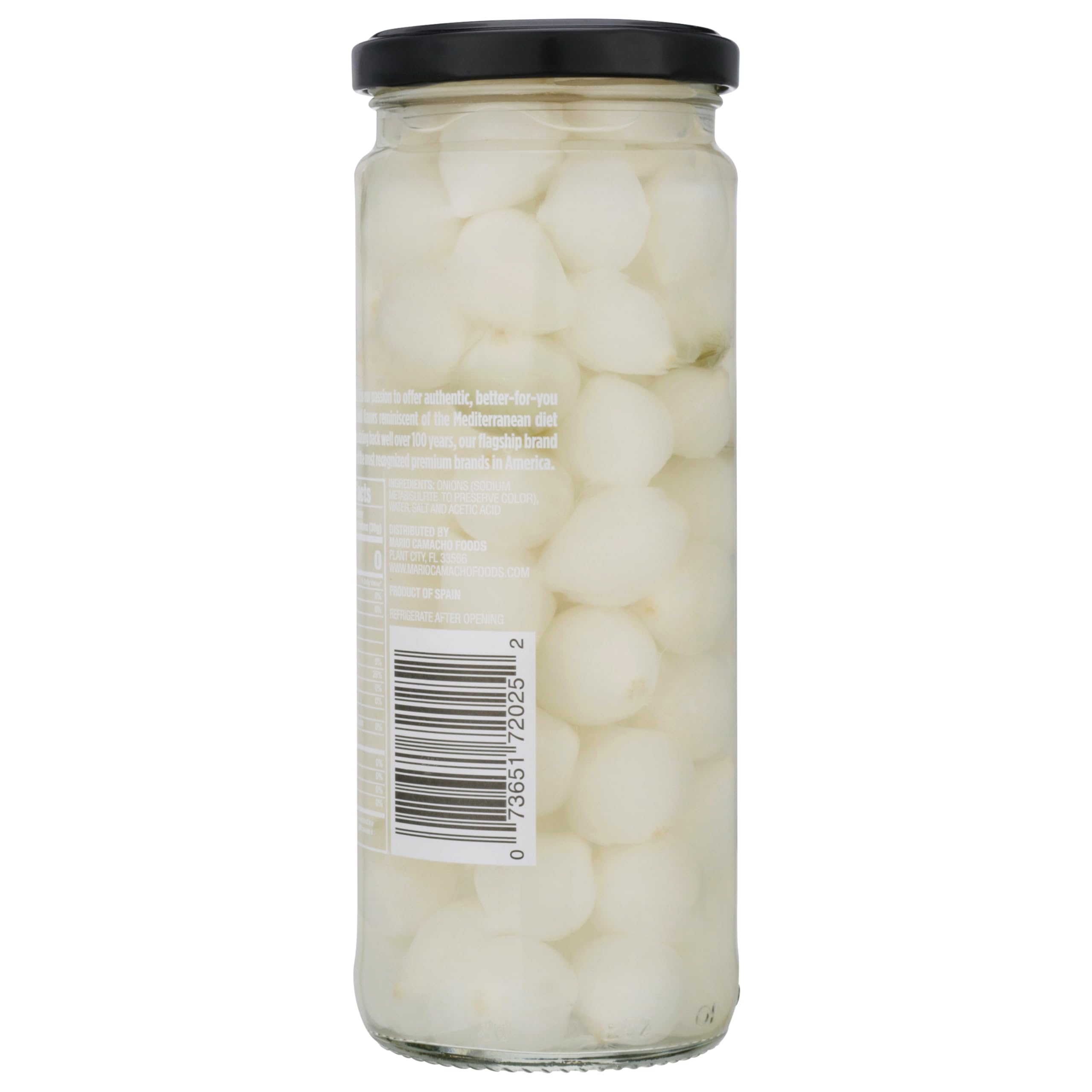 Mario Camacho Cocktail Onions six-pack jars on a shelf ready for hosting