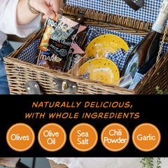 Mario Camacho sea-salt-ripe olives in a pouch for on-the-go snacking