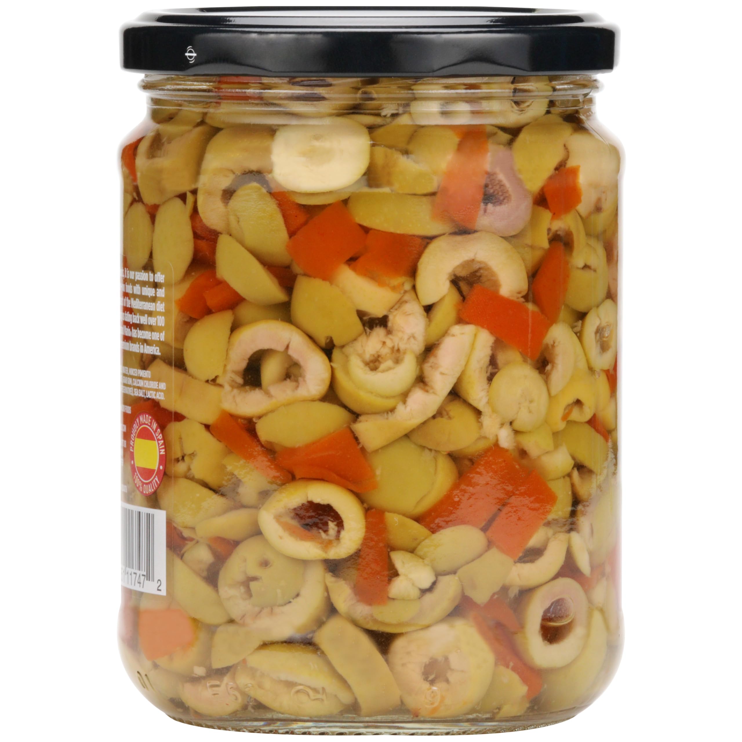 Resealable jar helps keep Mario Camacho olives fresh after opening.