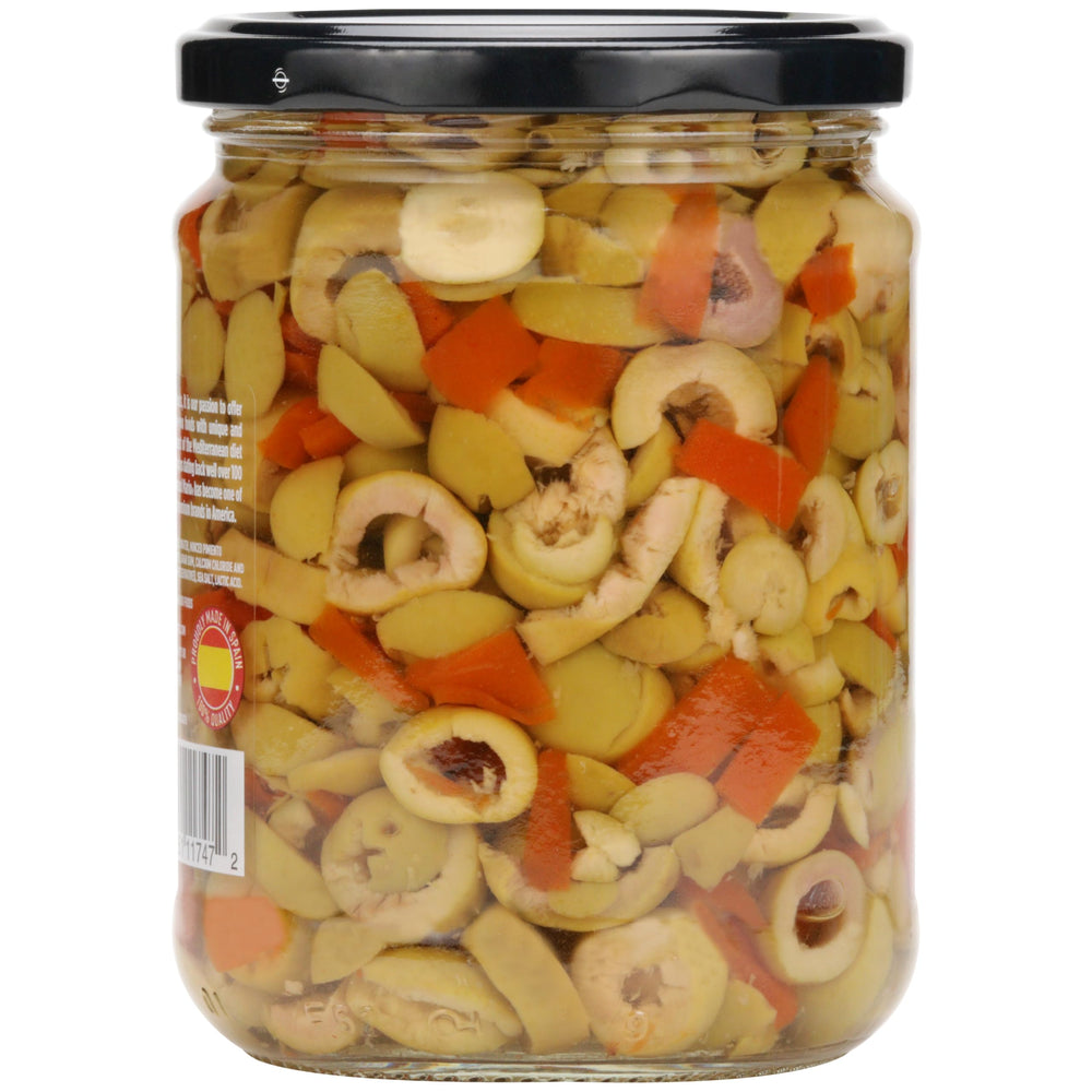 Resealable jar helps keep Mario Camacho olives fresh after opening.