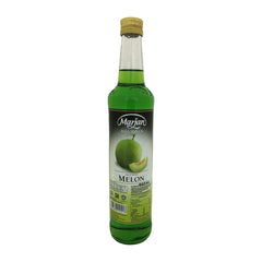 Marjan Melon Syrup bottle closeup for beverages and desserts