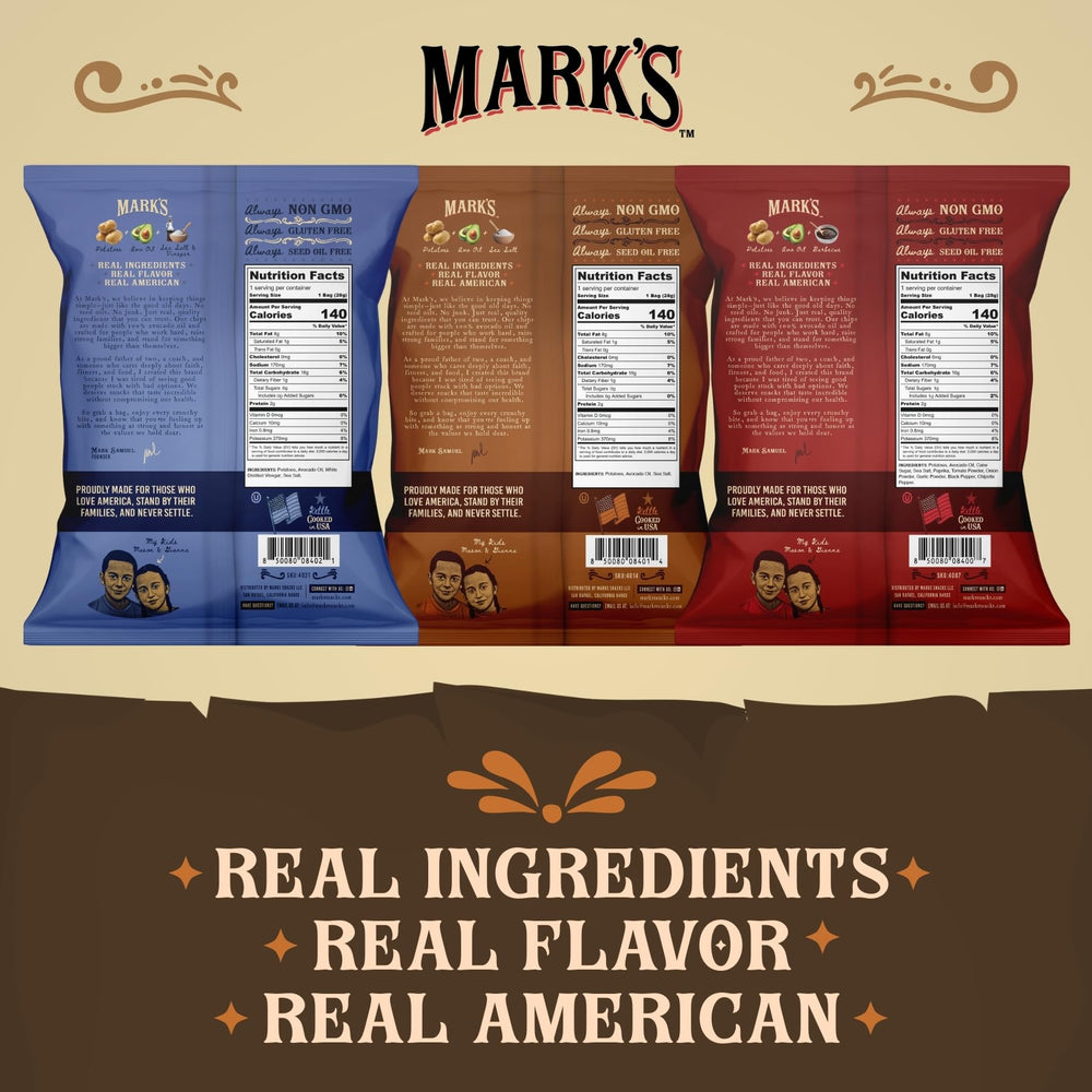 Mark's avocado oil chips sea salt flavor for clean, simple snacking