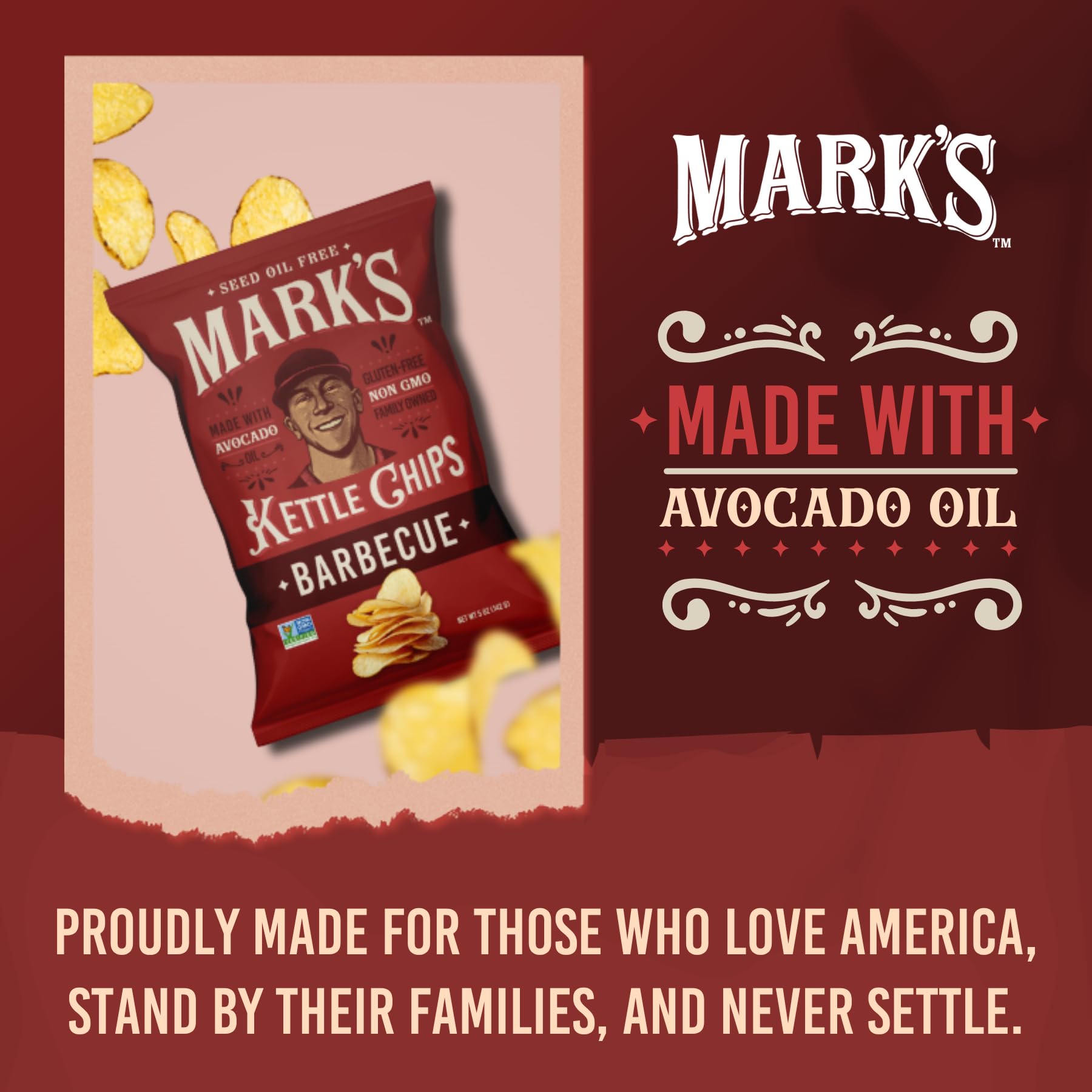 Family-owned Mark's chips plated for sharing at home.