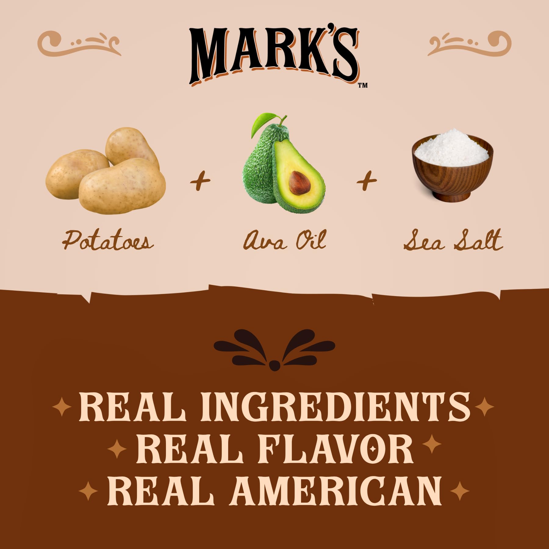 Mark's sea salt chips on tasting surface conveys classic snacking experience