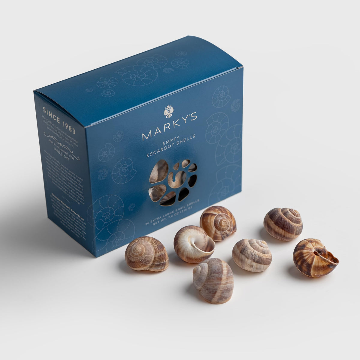 MARKY'S escargot shells 36 pcs for elegant appetizer presentation at dinner parties