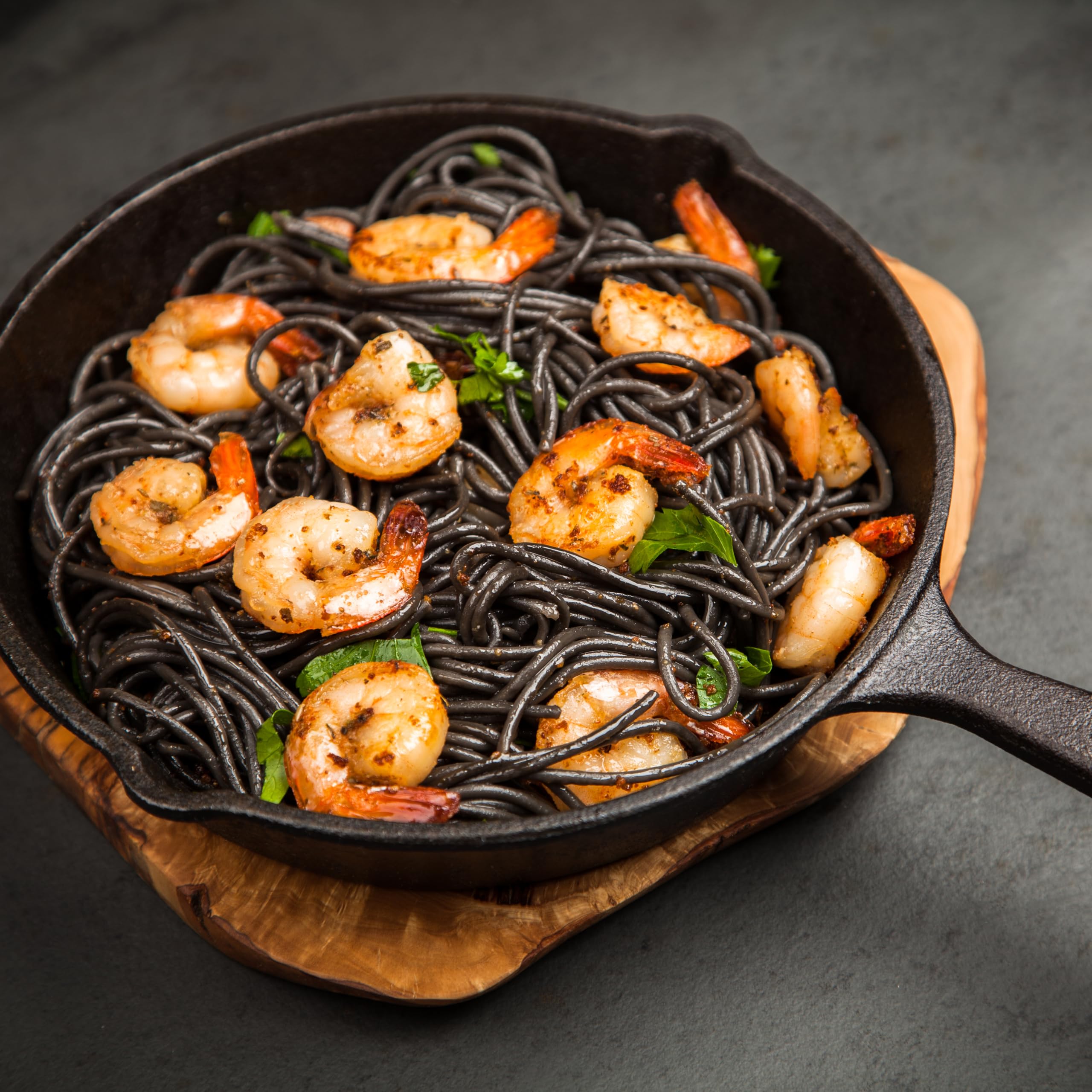 MARKY'S squid ink pasta dish image showcases dramatic color and savory aroma.