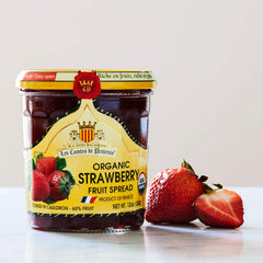 Marky’s Strawberry Jam Spread ingredients label close-up, highlighting organic sugar
