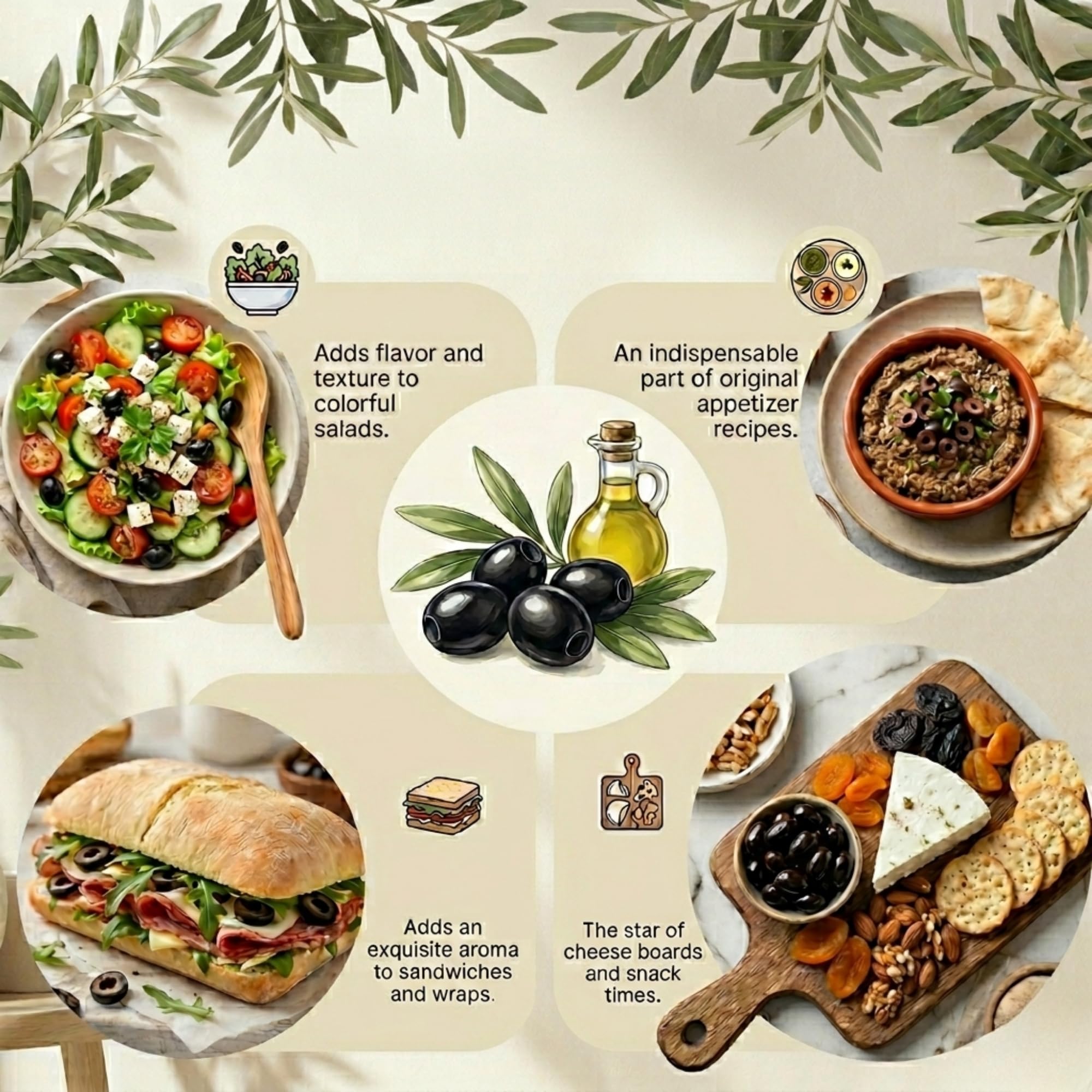 Marmarabirlik Mediterranean-taste olives ideal for sandwiches and light snacks.