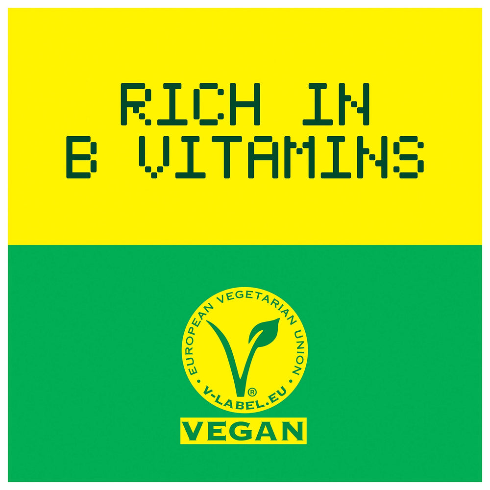 Vegan Marmite label highlights dairy-free, plant-based spread.