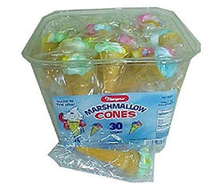 Marpro Yum Yum Marshmallow Cones package shows texture that varies with weather