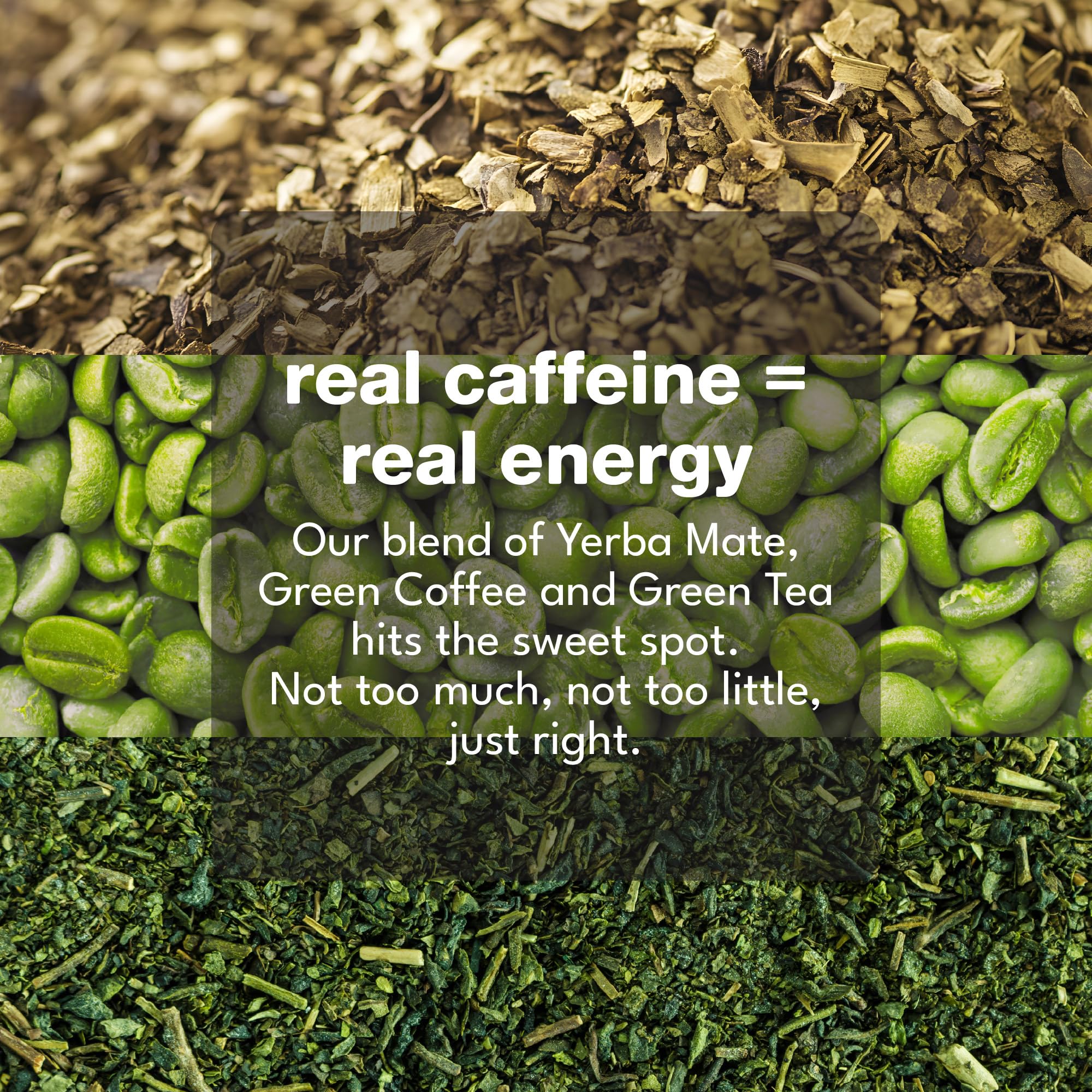 Marquis yerba mate and green tea blend can highlights natural caffeine.