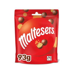 Mars Maltesers 93g pouch side view highlighting portable packaging for quick snacks