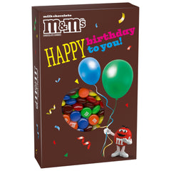 Mars M&M'S milk chocolate birthday card box with 10 oz candy for celebrations.