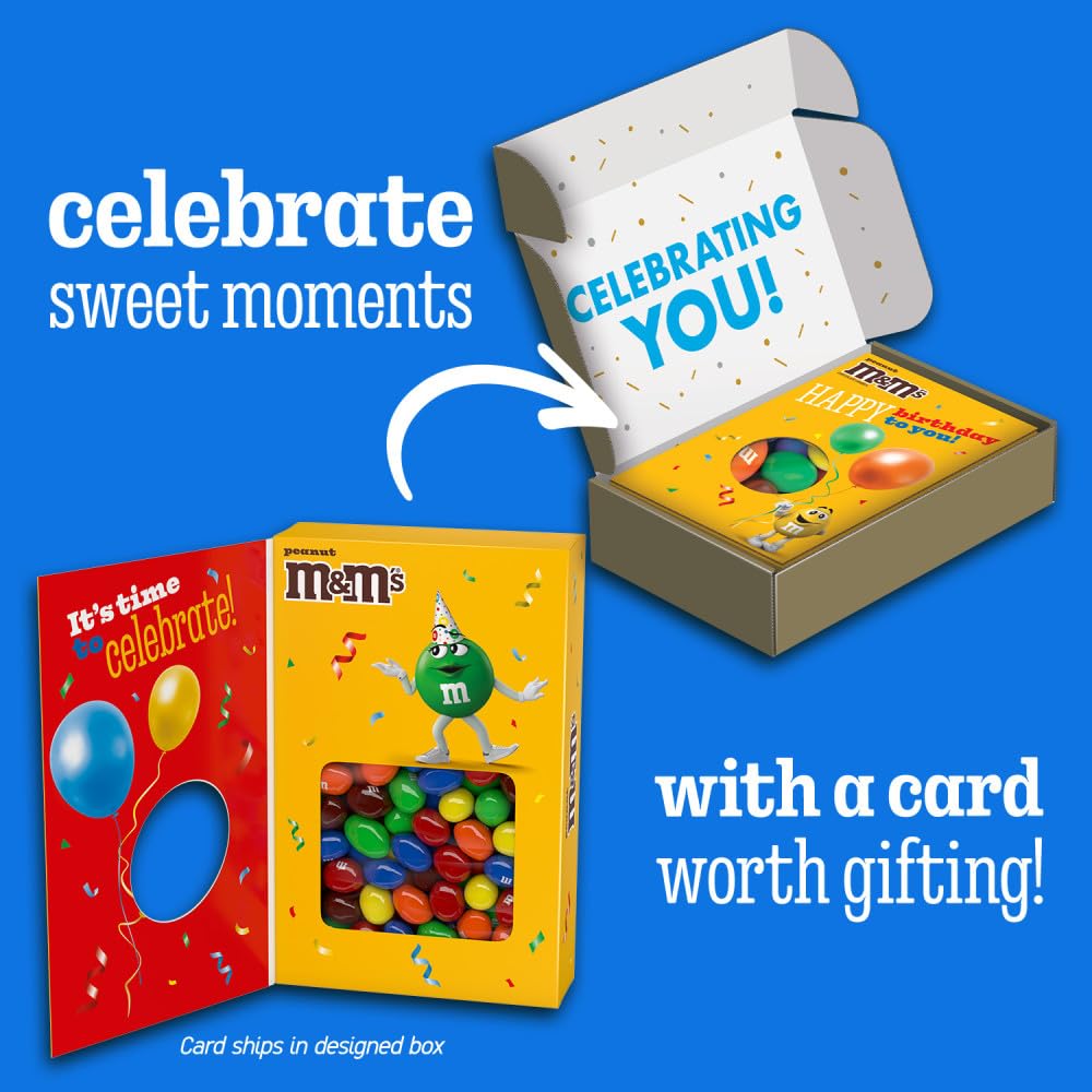 Mars M&M'S Gift Box open, showing card and colorful candies.
