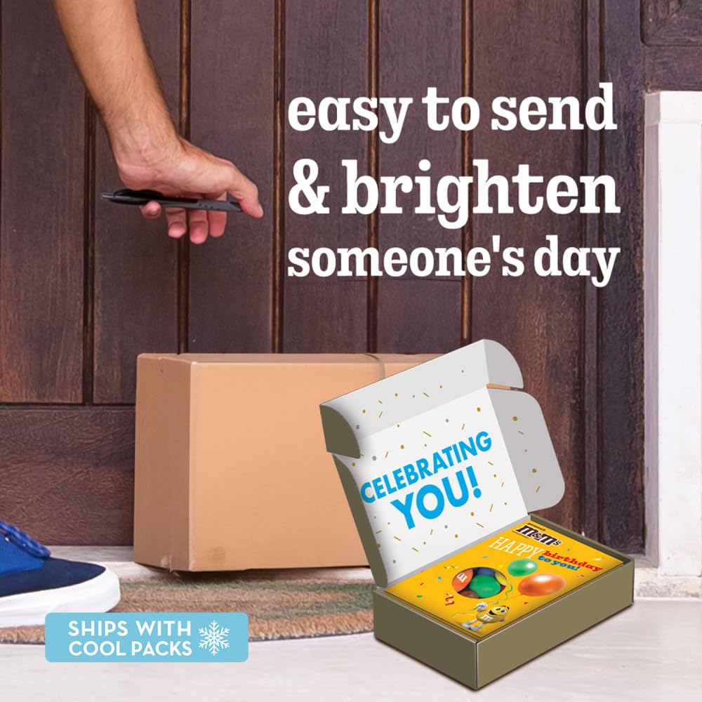 Mars M&M'S Greeting Card with visible message, adds a personal touch.