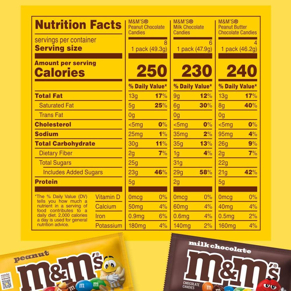 Mars M&M'S peanut candies ready for snacks on the go and parties.