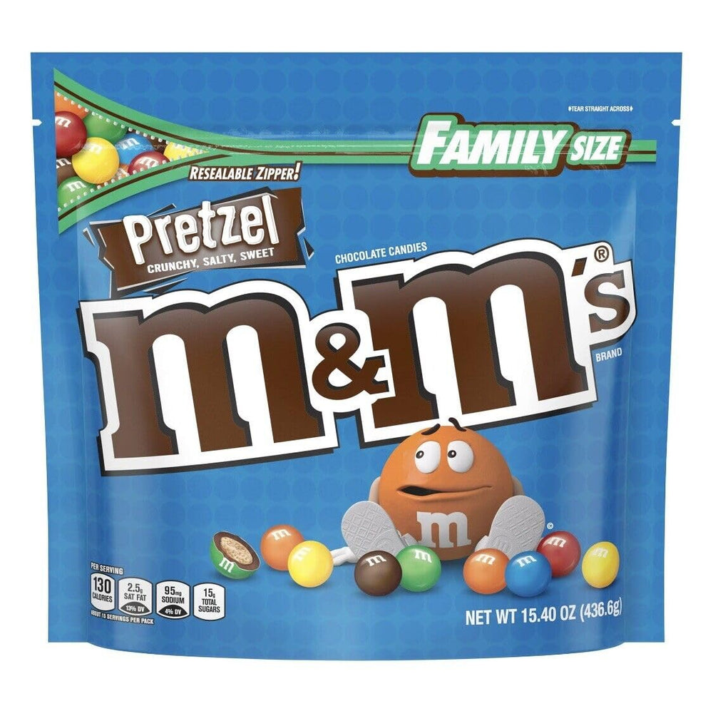 Mars M&M'S Pretzel candies pack front, ideal for sharing.