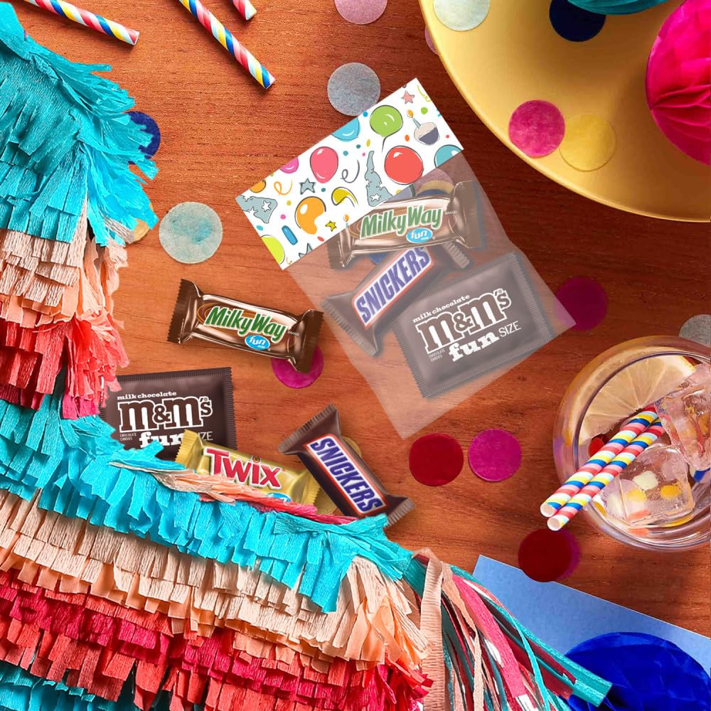 Mars party-favors candy arranged for birthdays and celebrations.