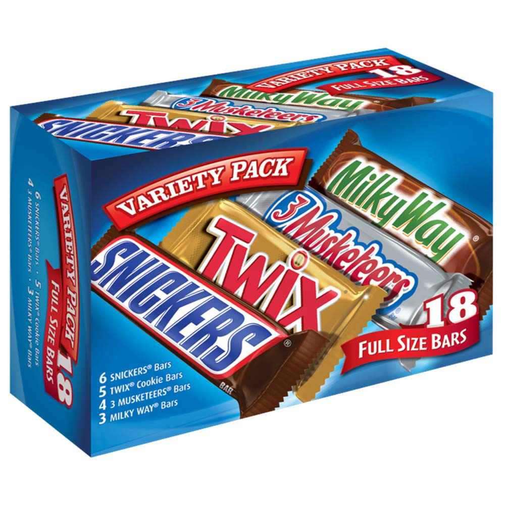 Mars SNACK variety pack box with 18 bars for sharing at gatherings