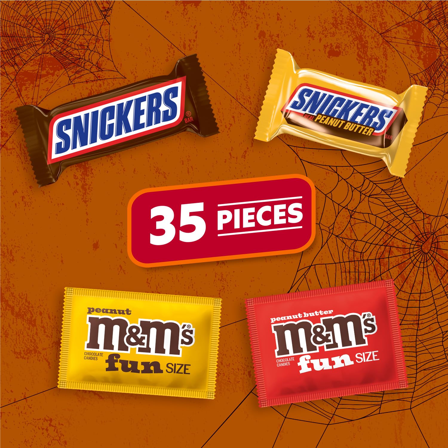 Mars SNICKERS Crunchy Peanut Butter in Halloween mix, great for candy bowls.