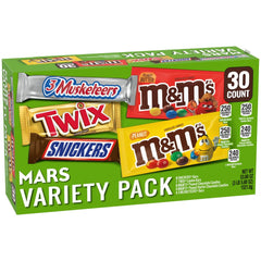 Mars Snickers full-size bars bulk box for party snacks and treats.