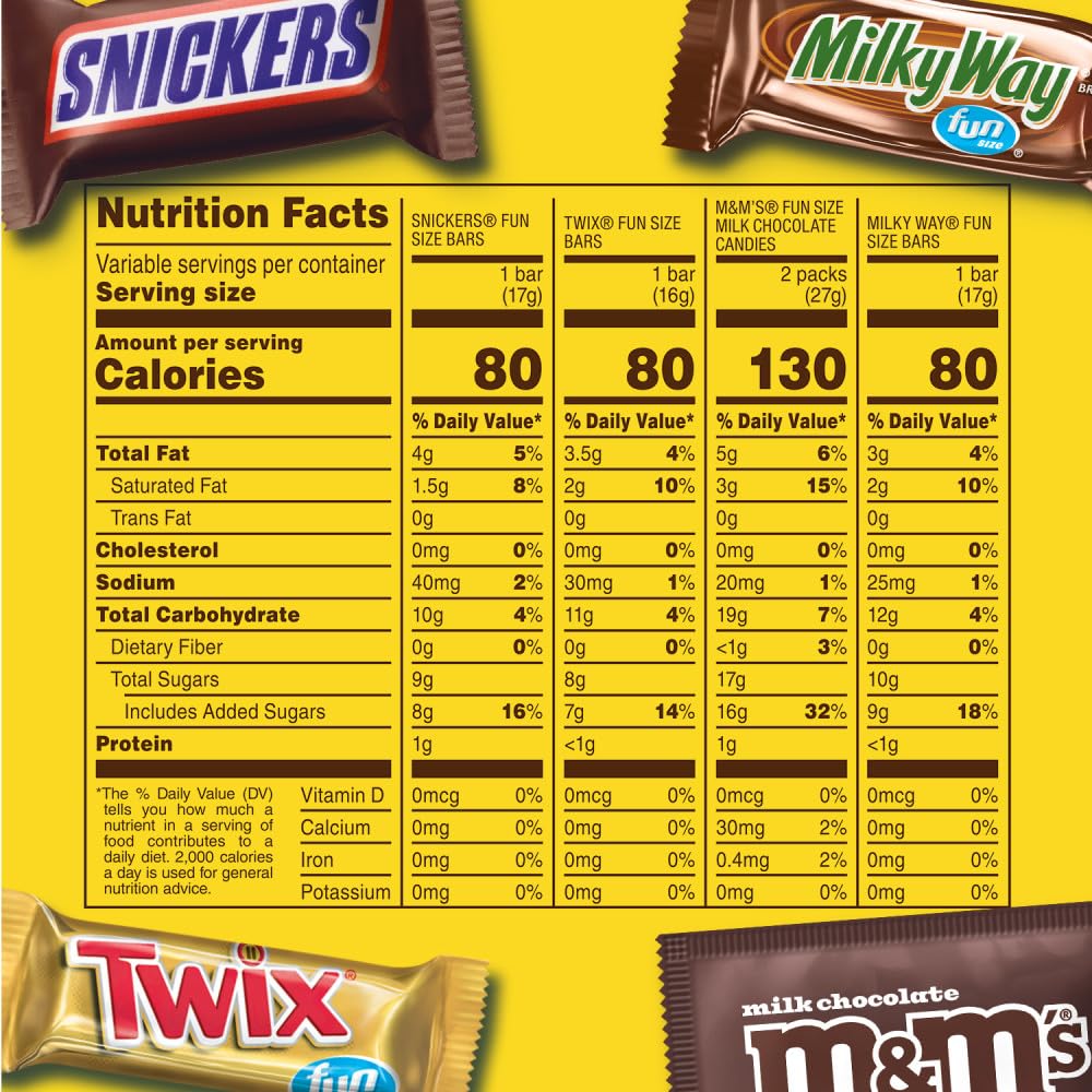 Mars Snickers fun-size bars for quick party snacks and sharing.