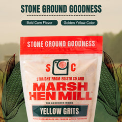 Gluten-free Marsh Hen Mill Sea Island Yellow Grits label for versatile cooking