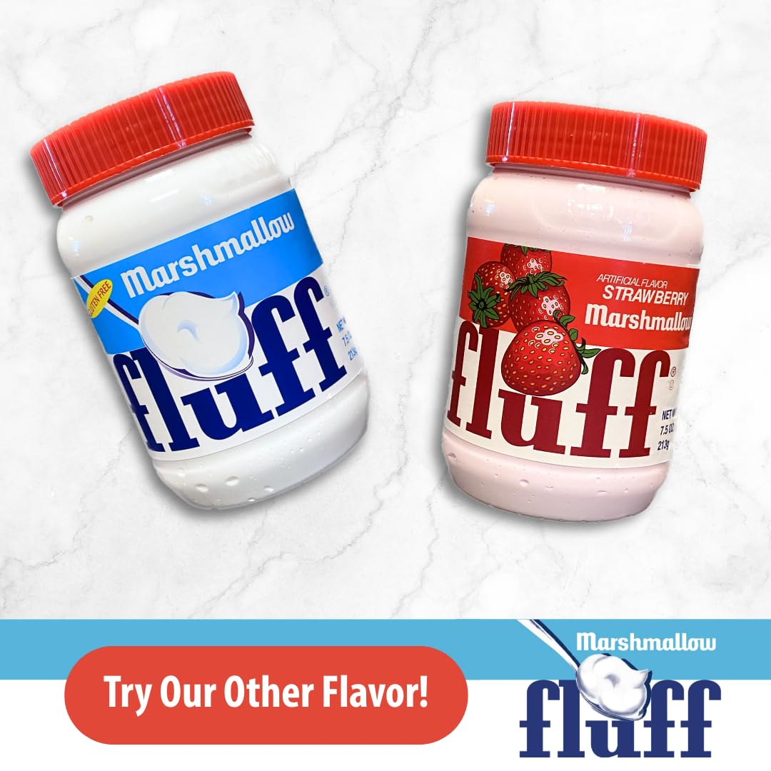 Marshmallow Fluff on pancakes creates a light, sweet layer.