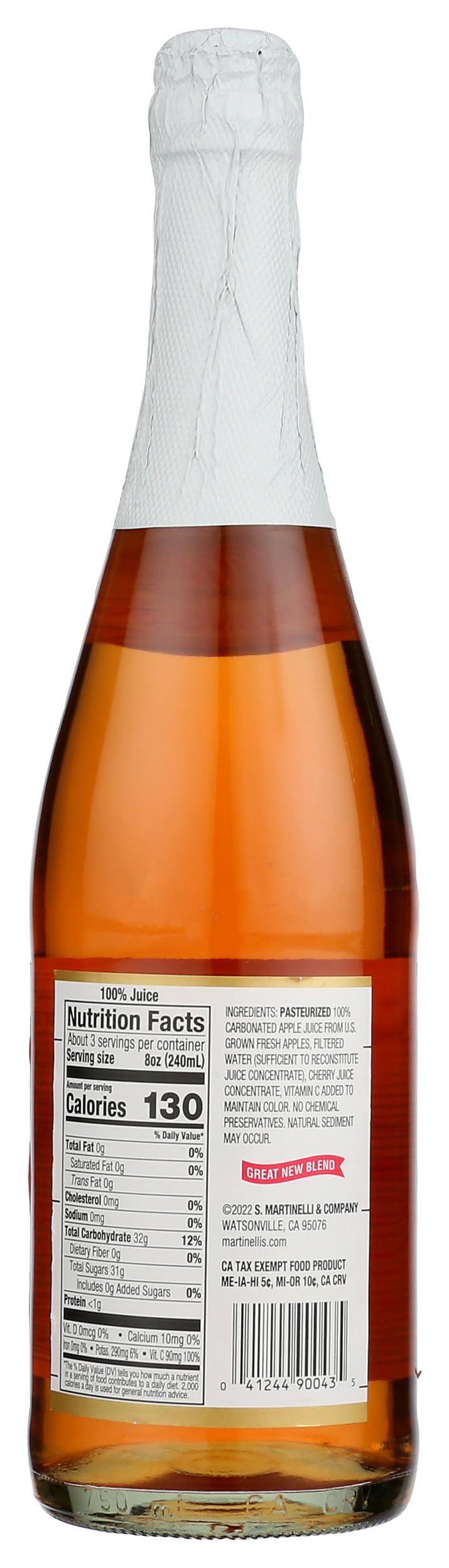Martinelli's Sparkling Blush bottle on table set for gatherings