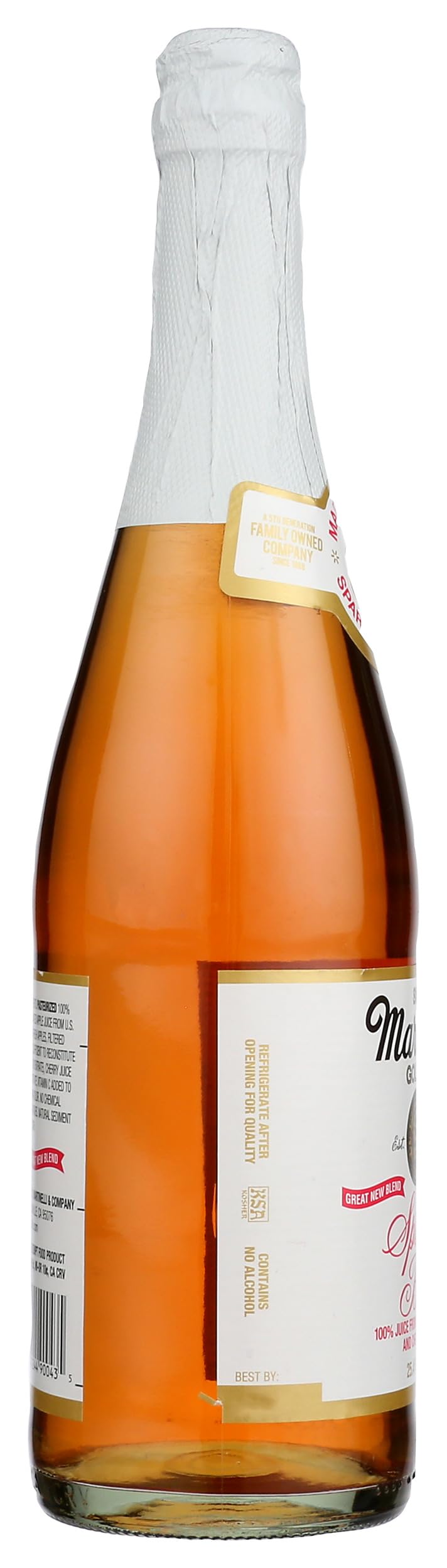 Martinelli's Sparkling Blush served over ice in a glass