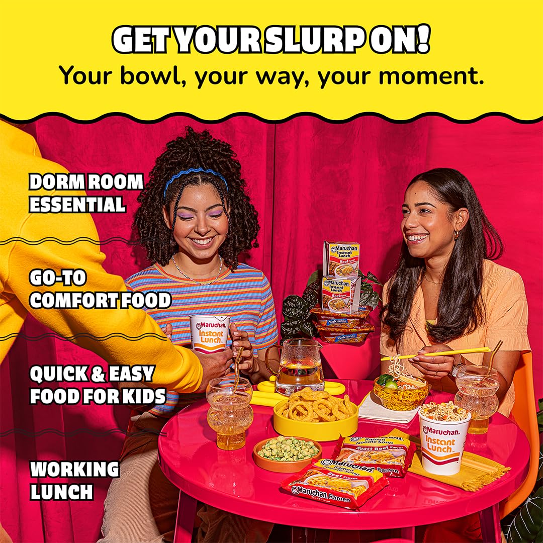 Maruchan Beef Ramen ready-to-serve in dorm or office.