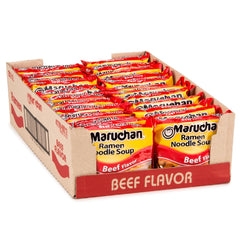 Maruchan Beef Ramen noodles in a steaming bowl for a quick weeknight meal.