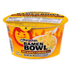 Maruchan Bowl Hot & Spicy Chicken noodles ready in minutes for a quick meal.