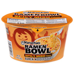 Maruchan Bowl Spicy Miso noodles in a steaming bowl offer quick comfort.