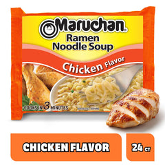 Steaming bowl of Maruchan Chicken Ramen with inviting aroma