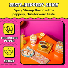 Cajun chili piquin shrimp flavor adds bold, bayou-inspired heat.