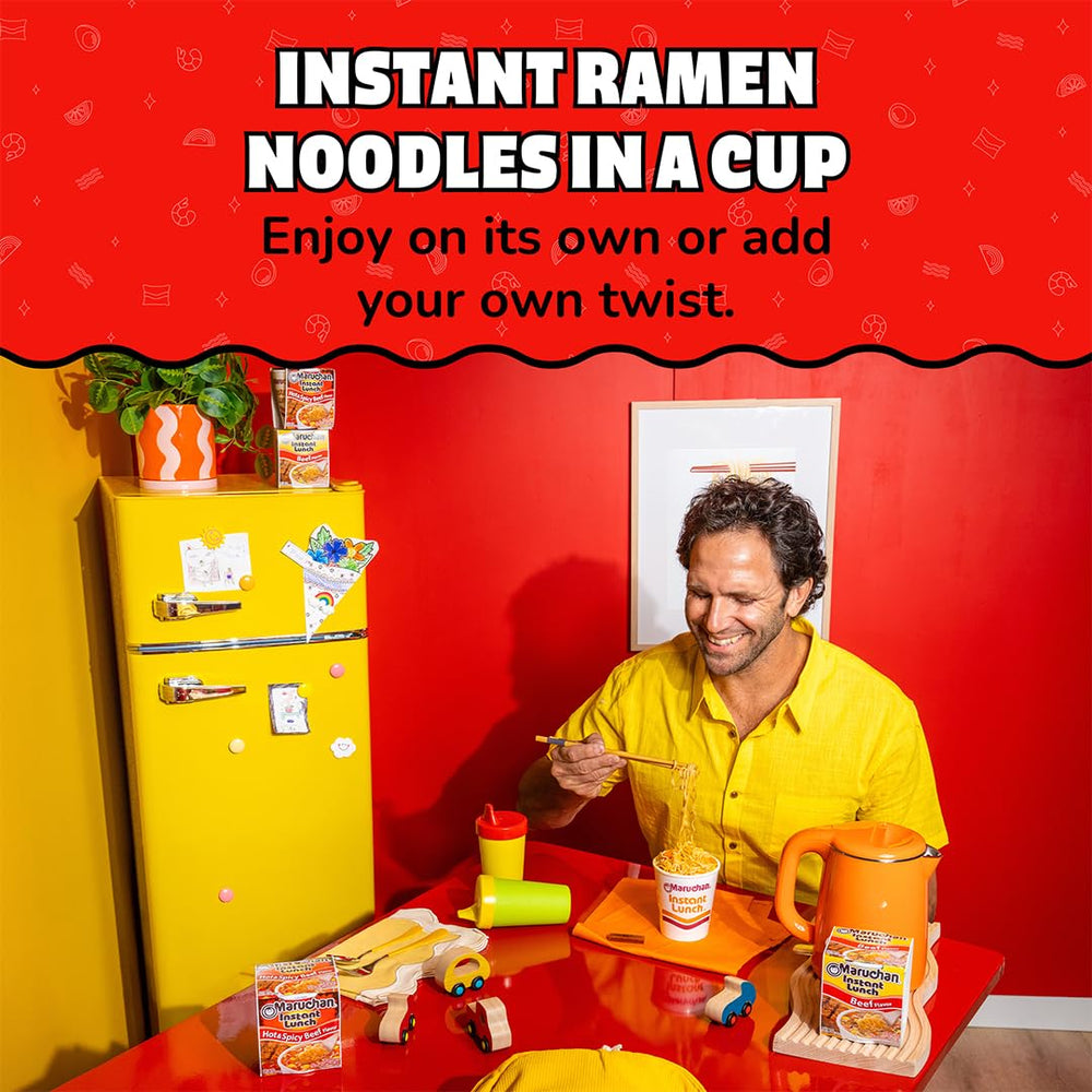 Maruchan Instant Lunch camping-ready cup, perfect for outdoor meals.