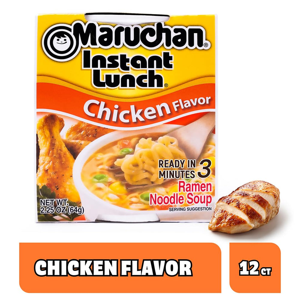 Maruchan Instant Lunch chicken cup open, a simple start to lunch.